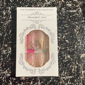 Gold and Pink Nail Set